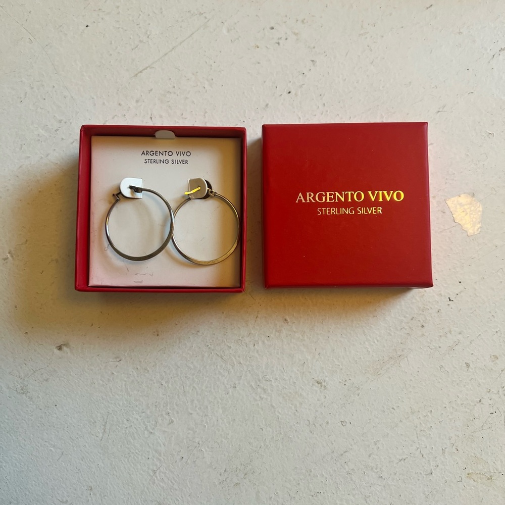 Silver hoop earrings - Picture 2 of 7
